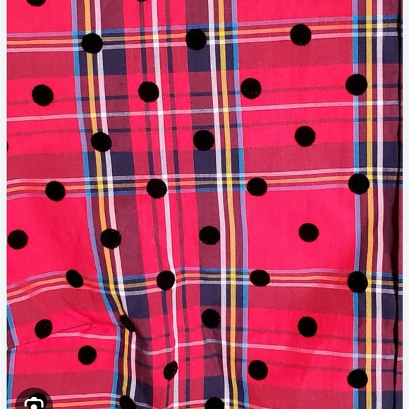 J Crew plaid dot shirt, size 4 - Picture 6 of 9